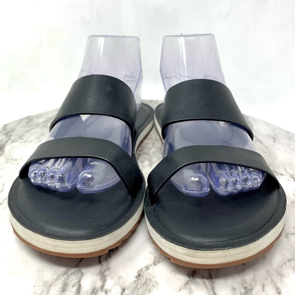 Roots Black Double-Strap Slide Sandals 8/38 Sporty Classic Summer - Picture 4 of 15